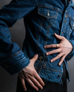 “D&amp;G” Tweed attached bijou button denim jacket