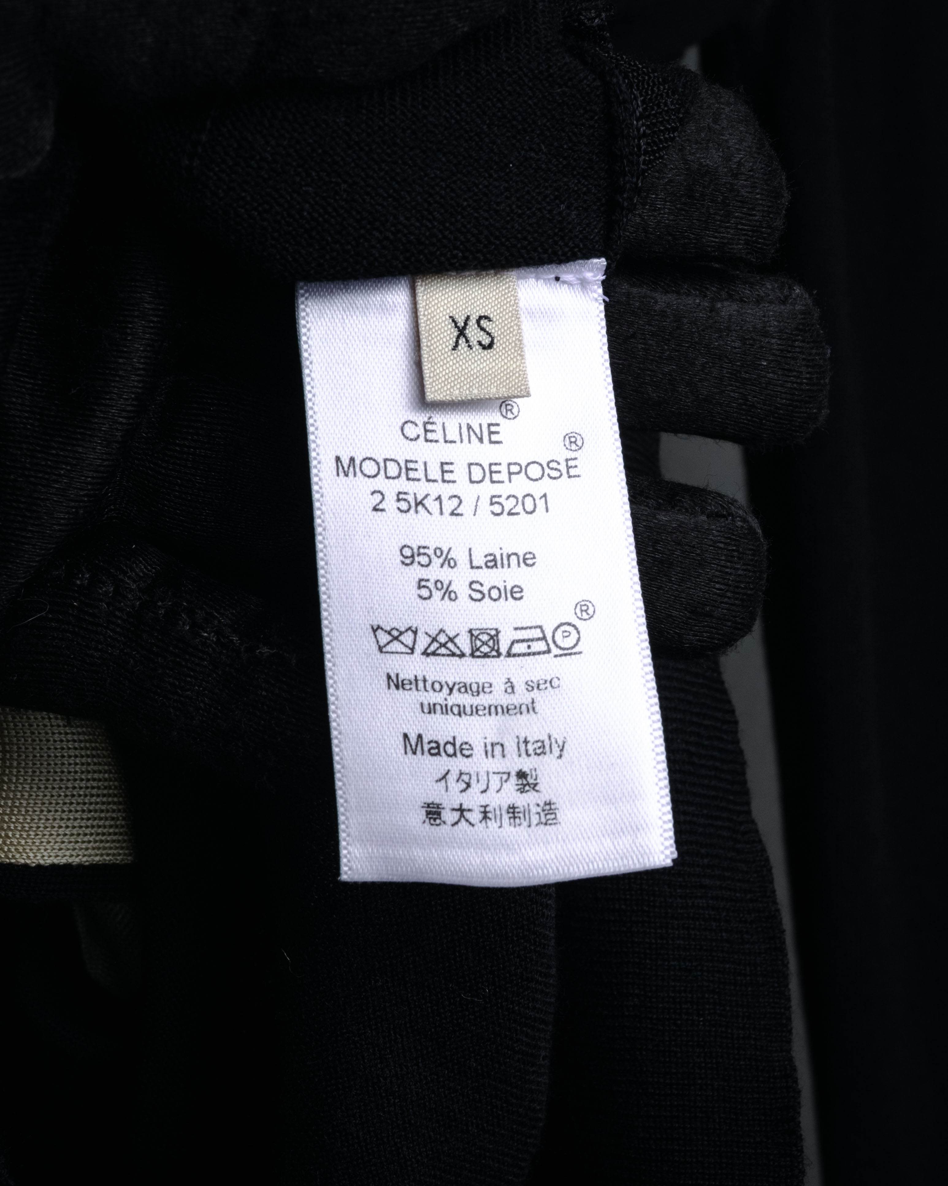 “CELINE” 2010’s Contrast placket wool silk cardigan