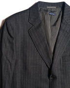 GIORGIO ARMANI/ Oversized Stripe Single Breasted 3B Tailored Jacket Gray