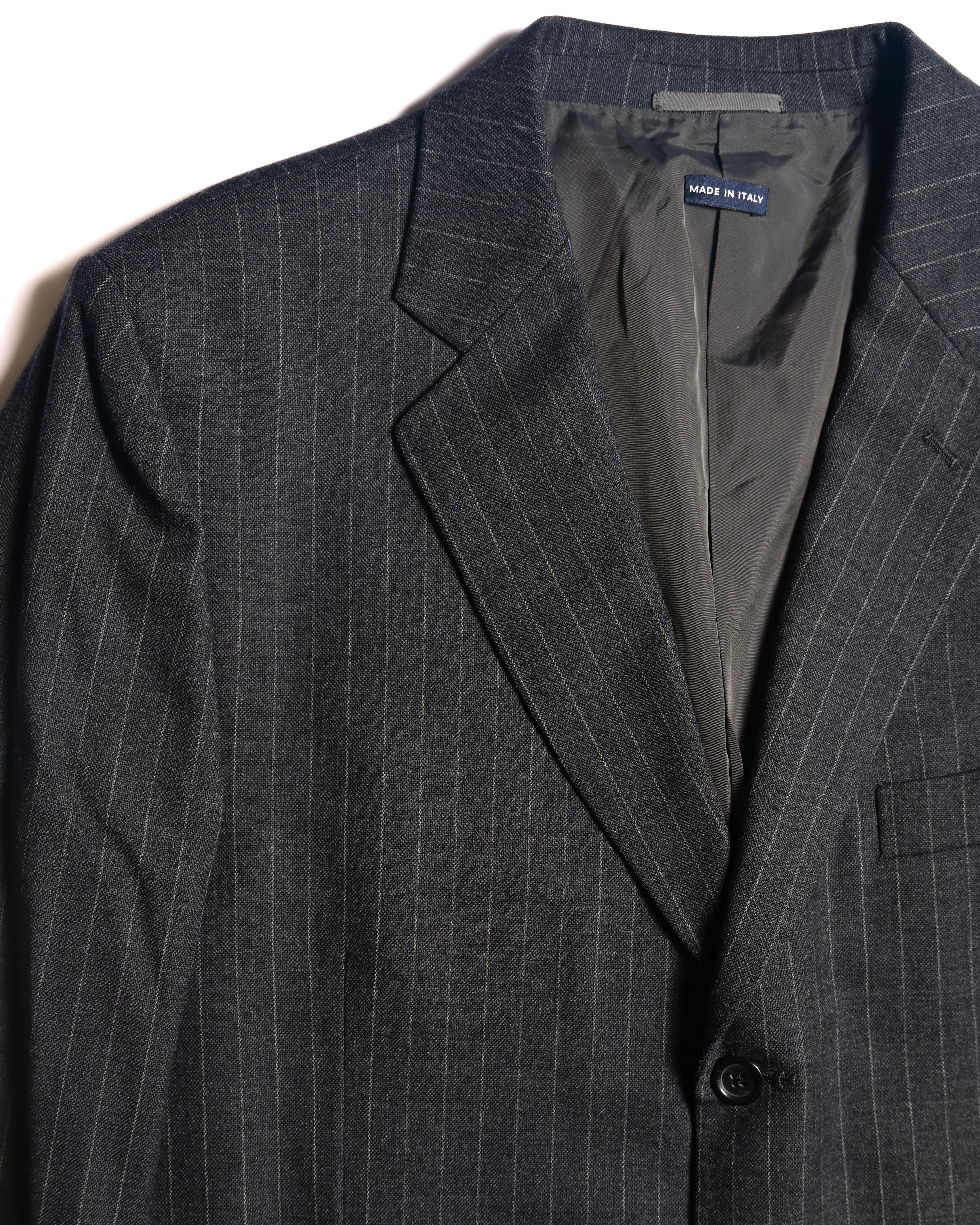 GIORGIO ARMANI/ Oversized Stripe Single Breasted 3B Tailored Jacket Gray