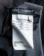 "DOLCE & GABBANA" Sheer layered V-neck grey knit