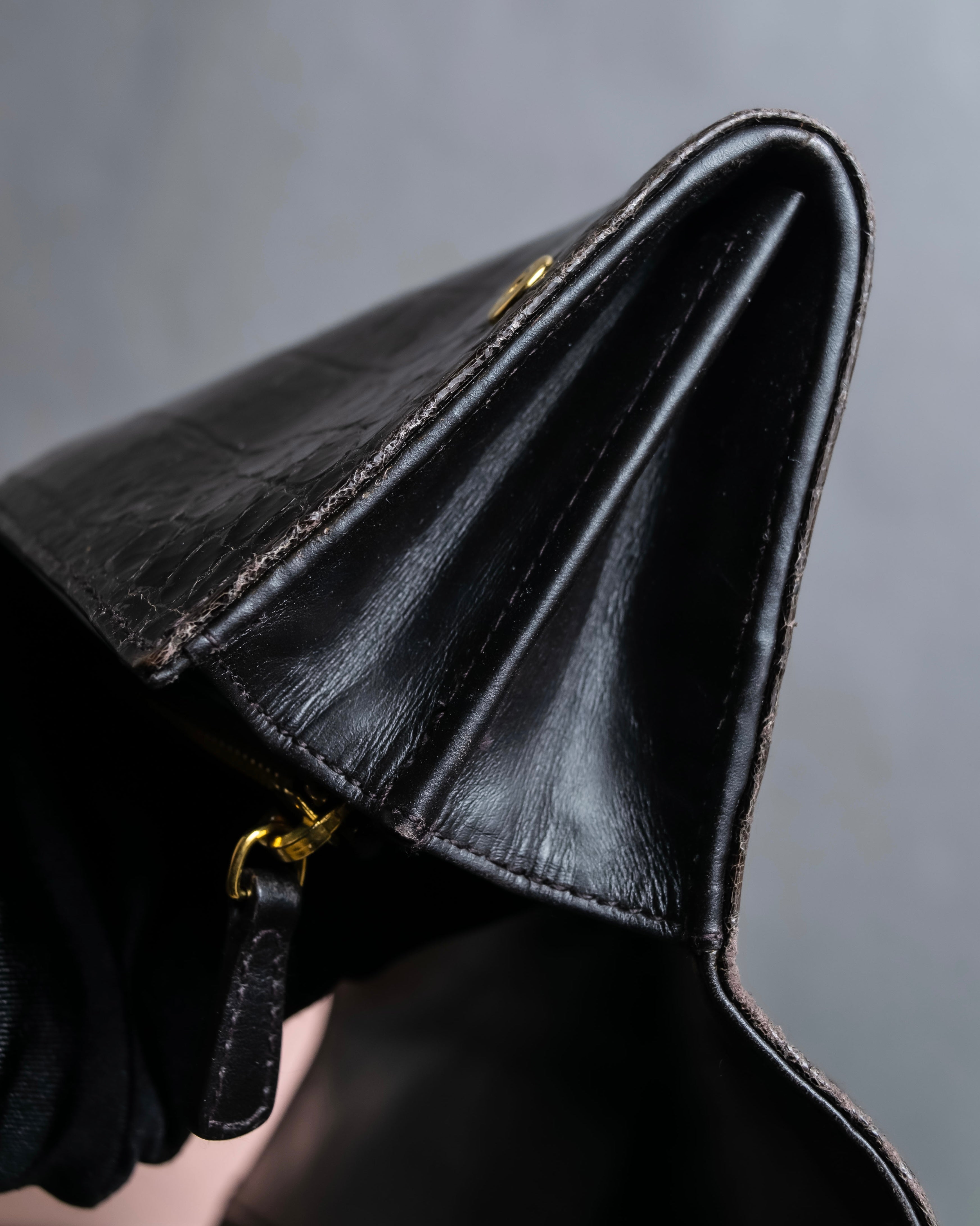 "MIU MIU" Crocodile embossed leather long wallet