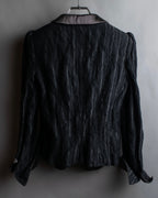 "ARMANI COLLEZIONI" Satin switch design knit tailored jacket