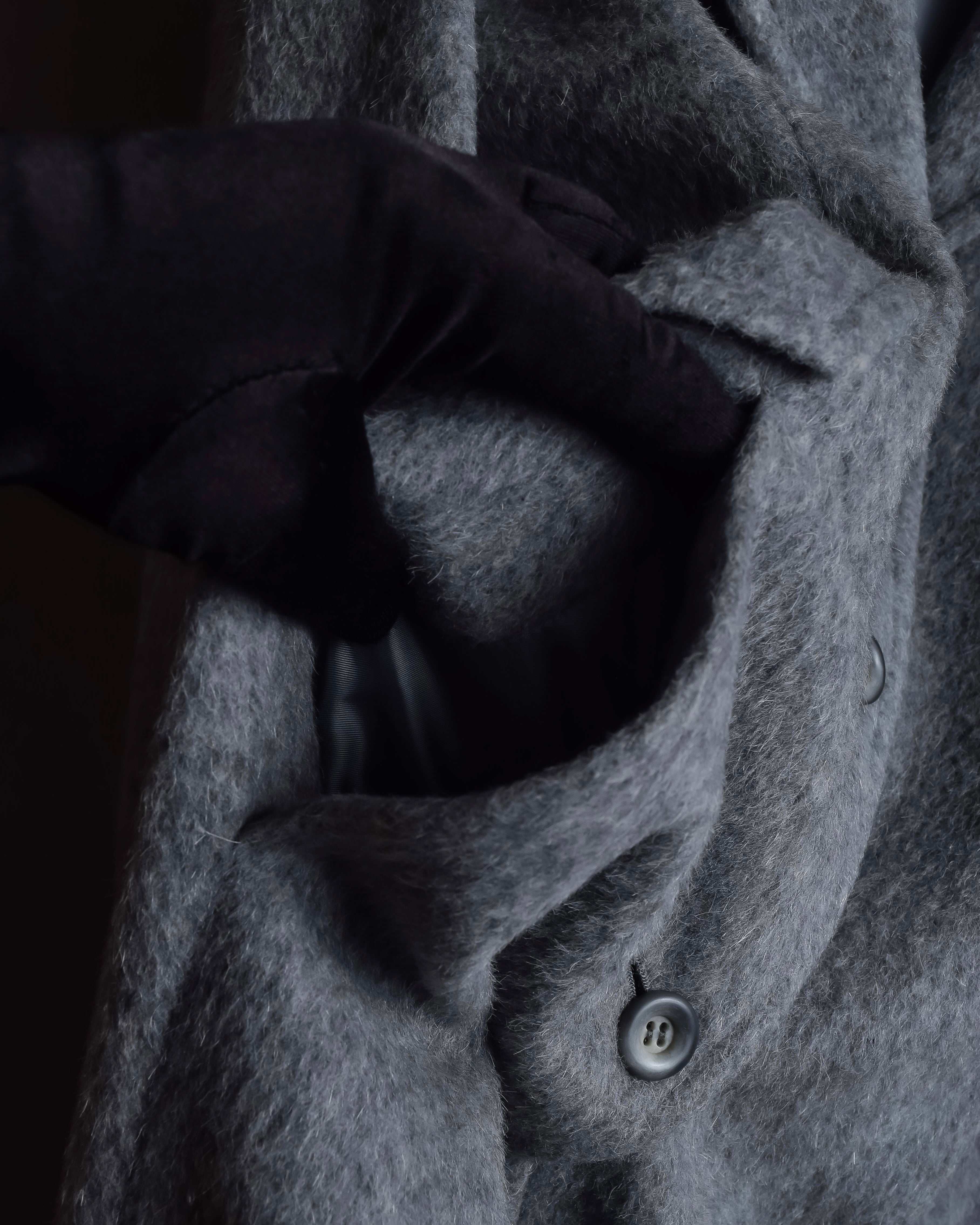 "BALENCIAGA" Alpaca blend maxi length shaped chester coat