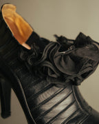 -SPECIAL- “CHANEL“ 2005-06 Paris-New York ruffle leather pumps