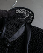 "JEAN-LOUIS SCHERRER" Lace frill design ribbon attached jacket