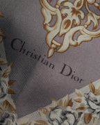 "Christian Dior" 80's-90's Elegant floral silk scarf