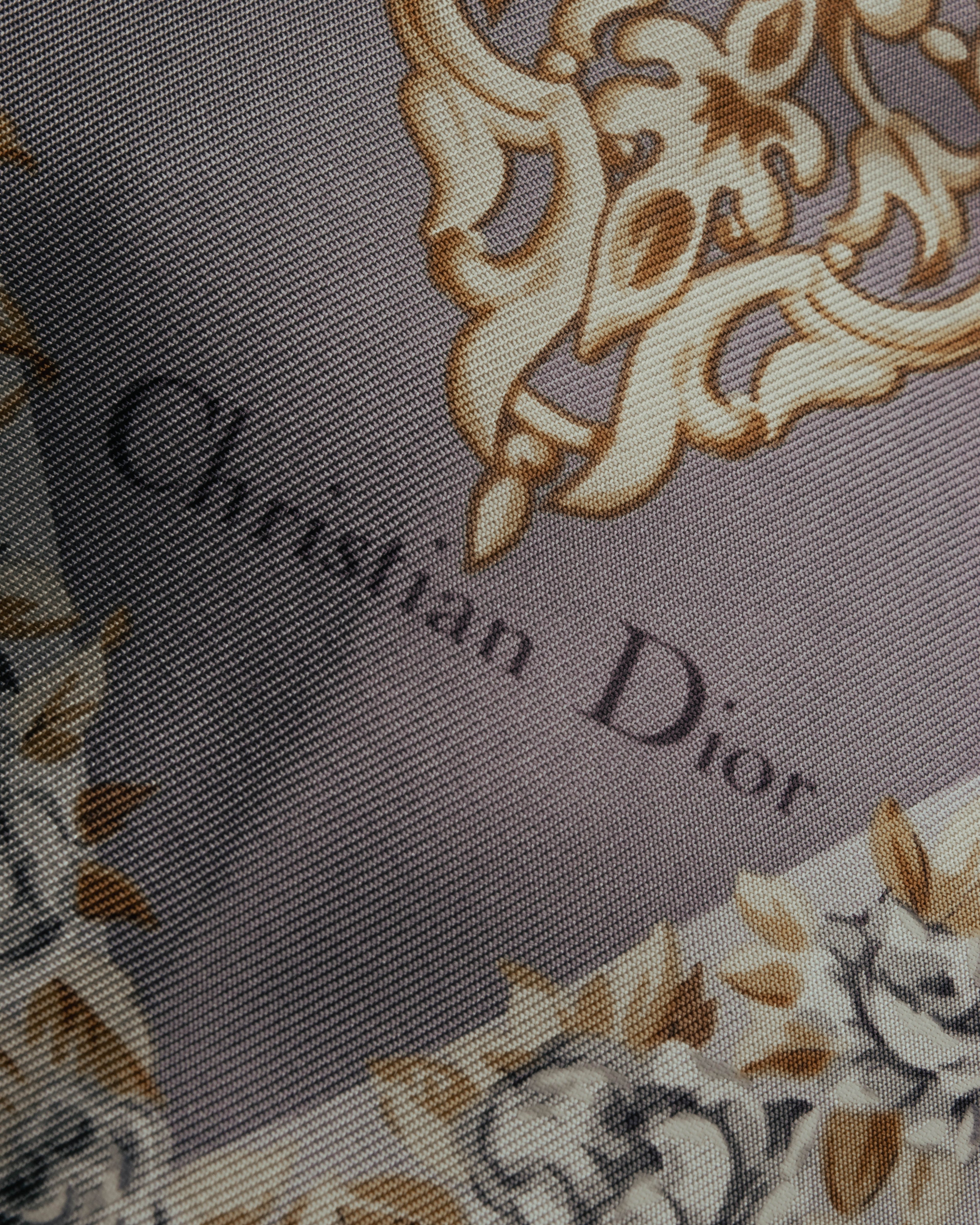 "Christian Dior" 80's-90's Elegant floral silk scarf