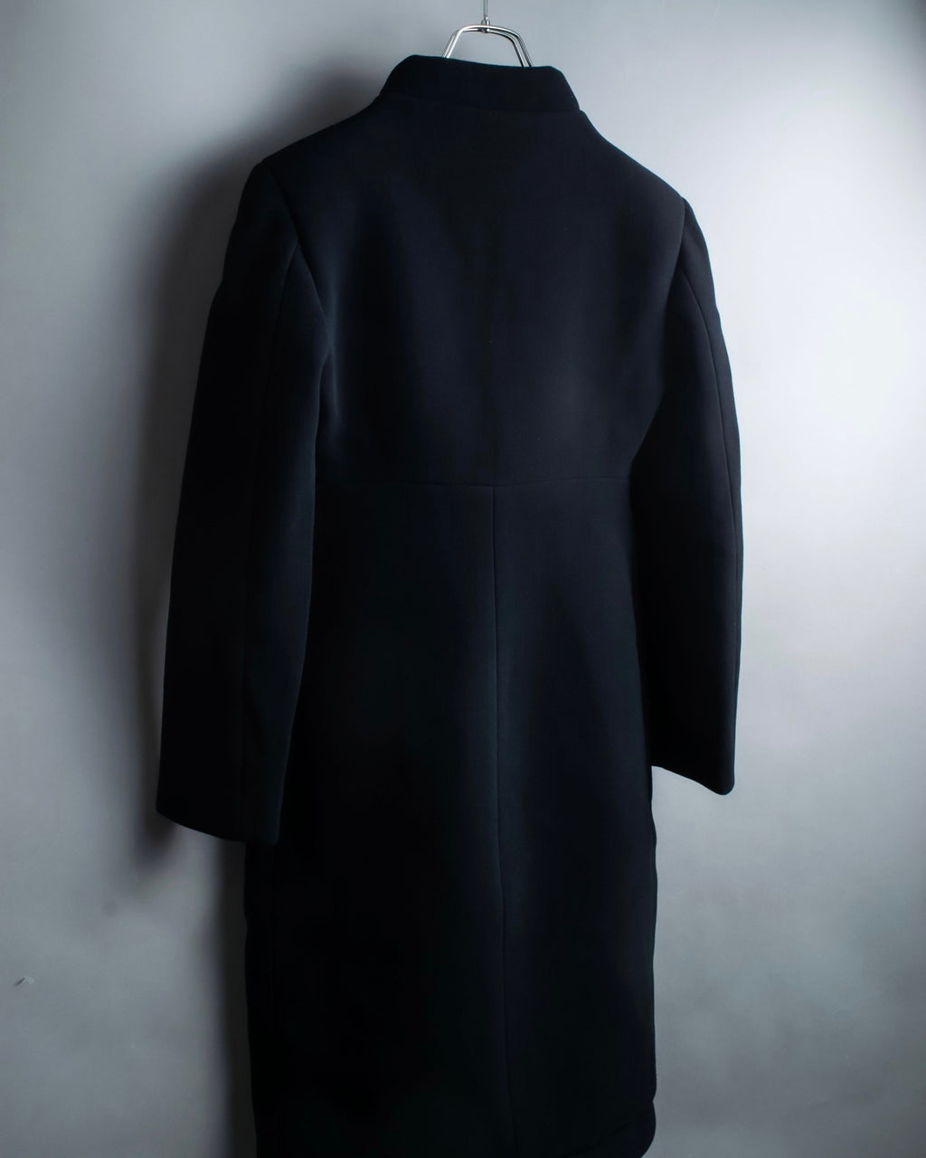 "GIANNI VERSACE couture" Collarless Luxury Wool Long Coat