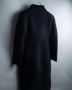 "GIANNI VERSACE couture" Collarless Luxury Wool Long Coat
