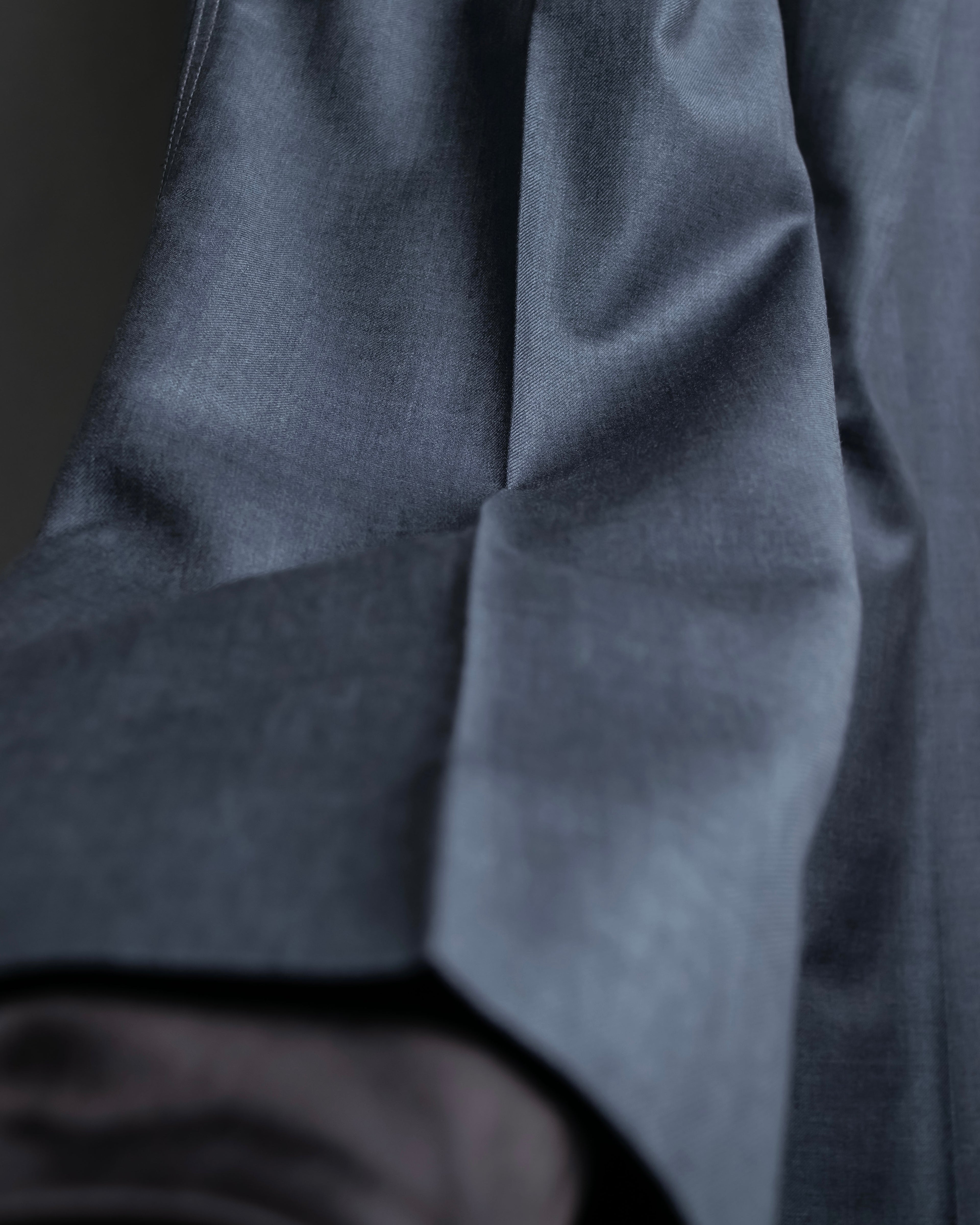 "CHANEL" 100% wool wide tapered slacks