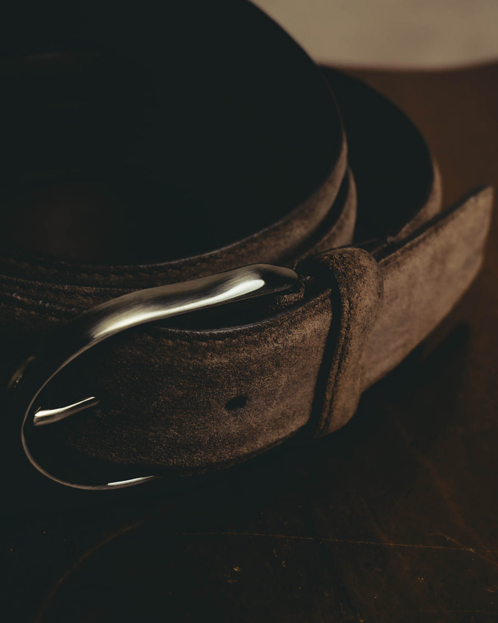 "Ermenegildo Zegna" 90's–00's brown suede leather belt
