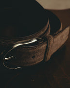 "Ermenegildo Zegna" 90's–00's brown suede leather belt