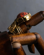 "YVES SAINT LAURENT" Treasure box style turquoise artillery ring