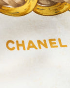 "CHANEL" 100% silk chain pattern large scarf