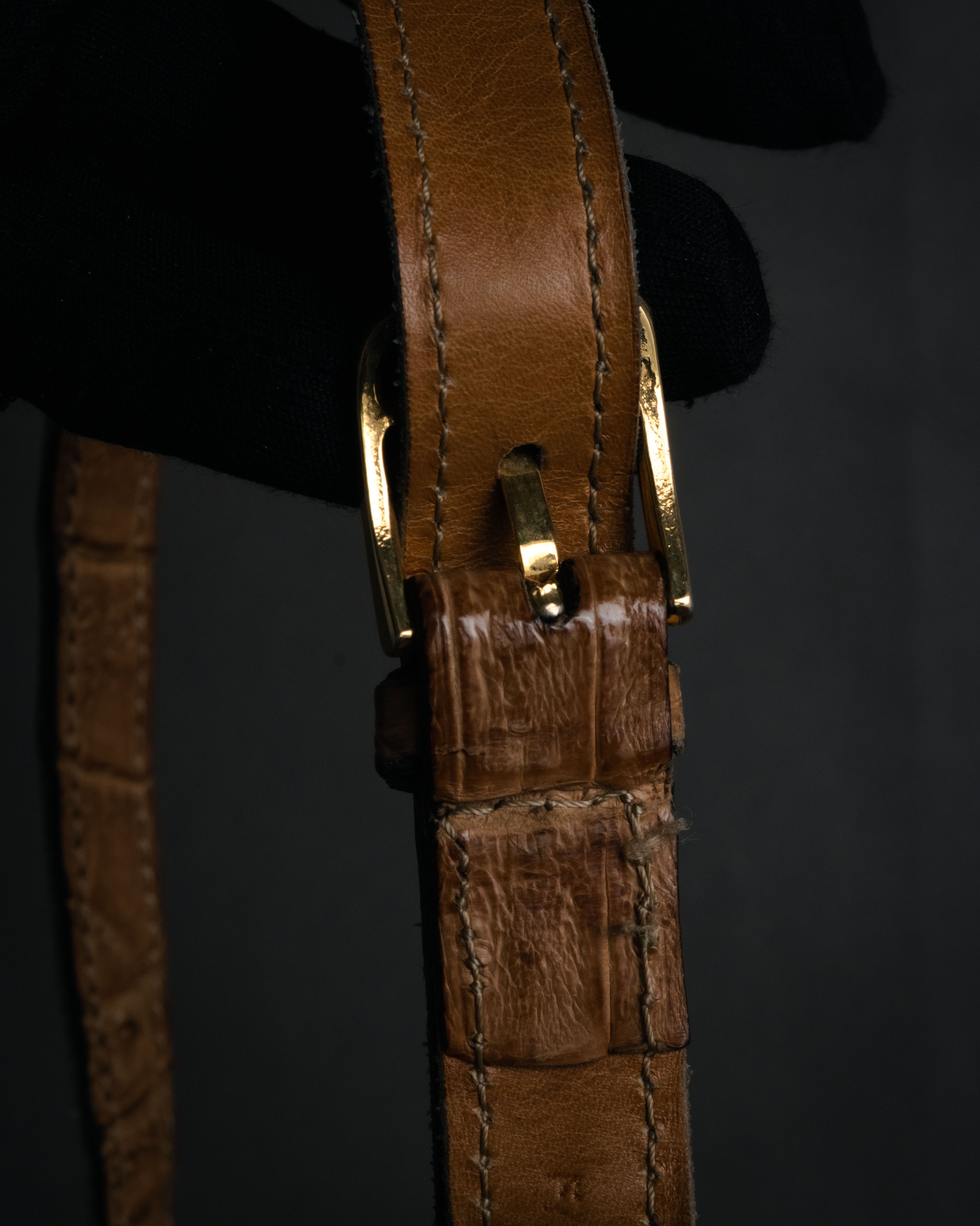 “CELINE” 80’s Hornback crocodile shoulder bag