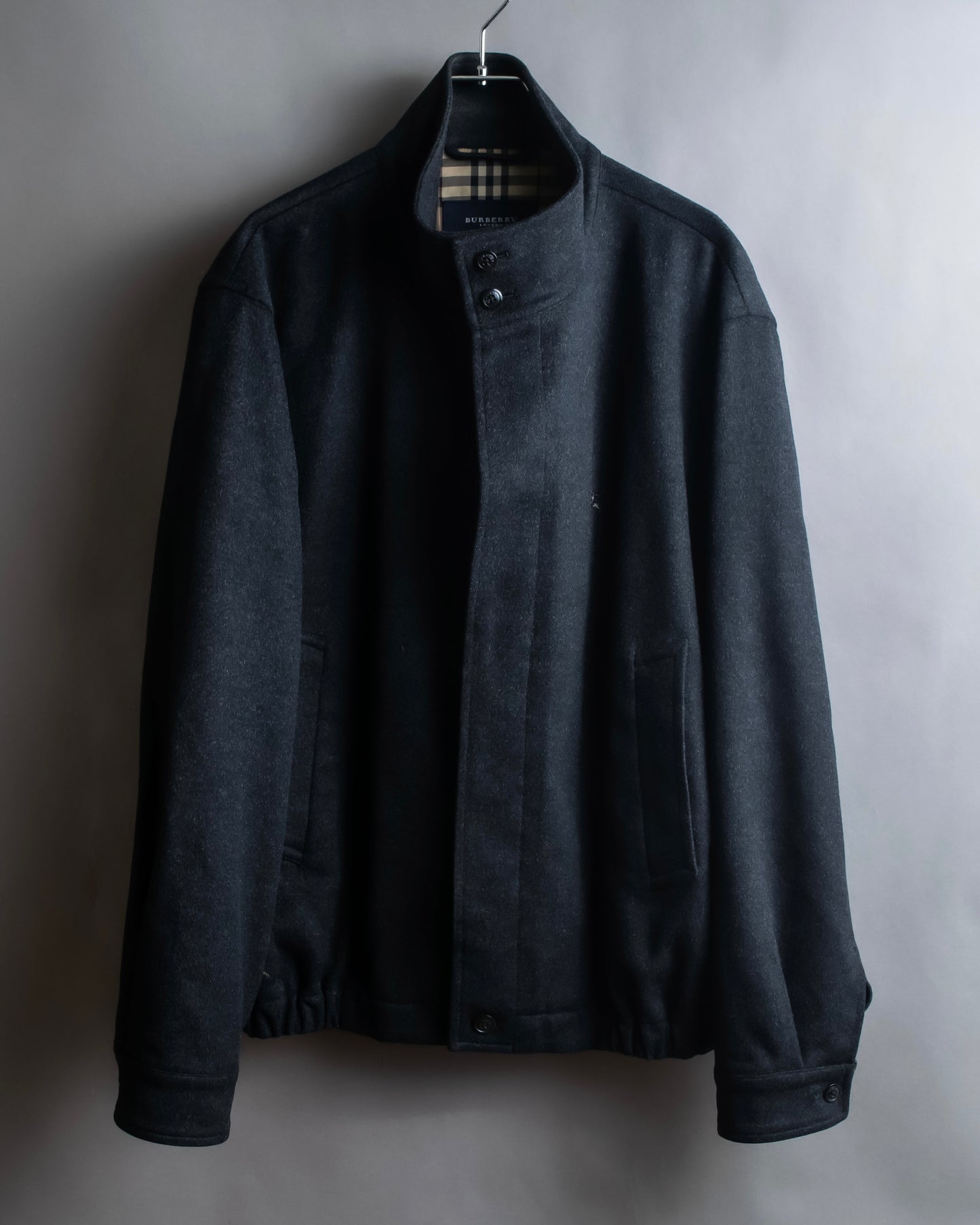 "BURBERRY" Cashmere blend stand-up collar short length blouson