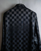 "FENDI JEANS" Logo engraved check pattern glossy shirt