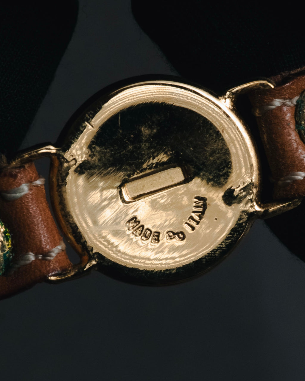 "CELINE" 70’s sulky logo leather bracelet