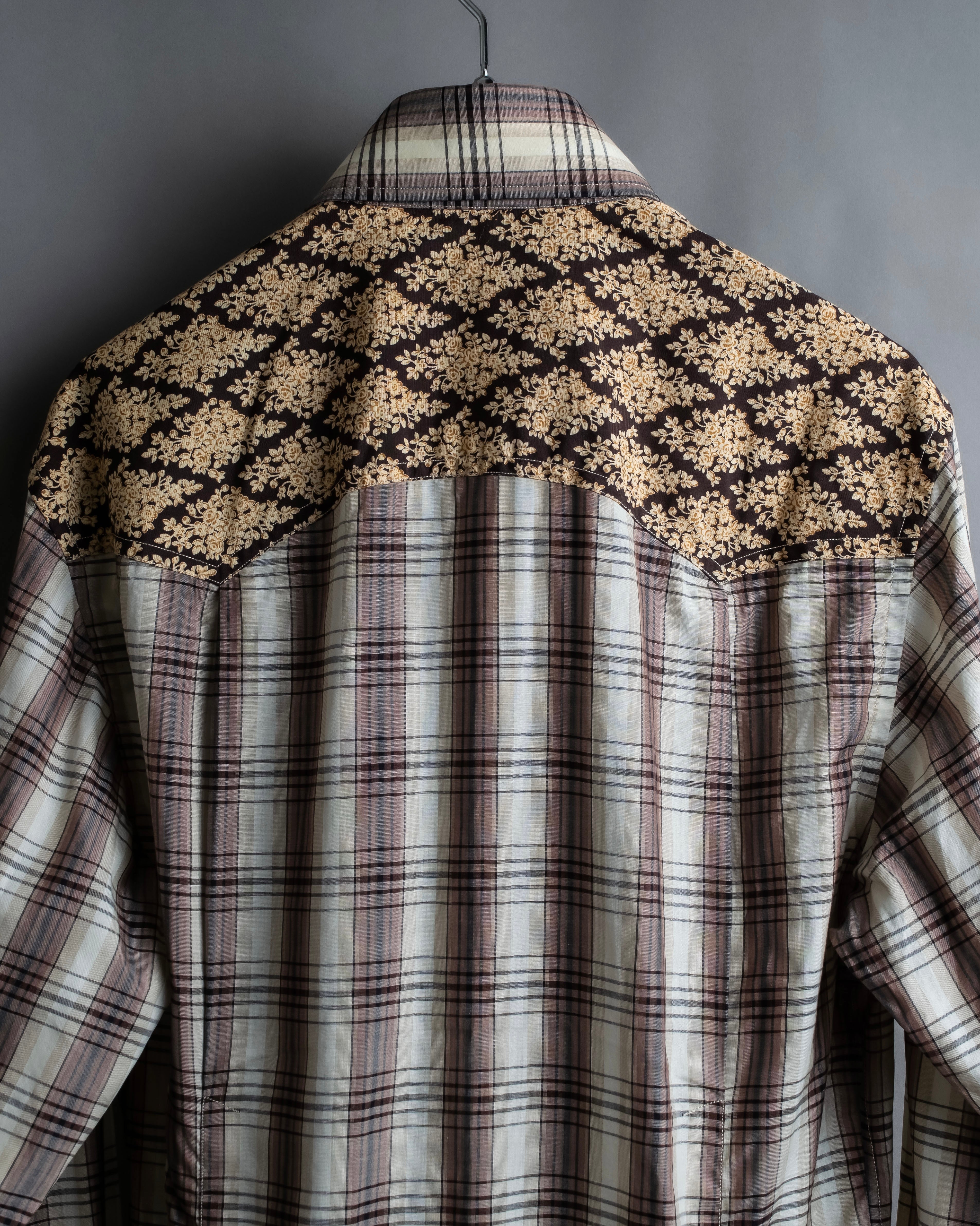 "GUCCI" Floral and checkered western shirt