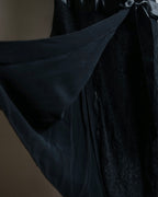 "RED VALENTINO"Ribbon belted design lace black dress