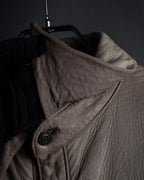 "ISAMU KATAYAMA" Dart-shaped deer leather shirt jacket