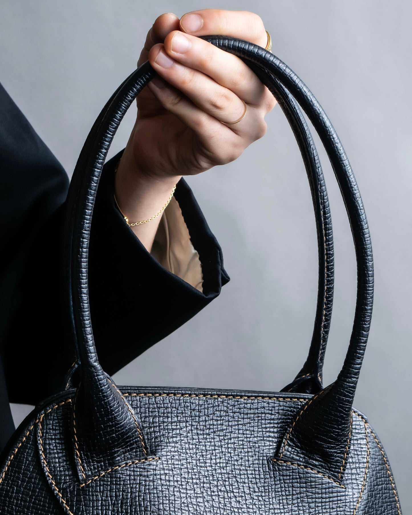 "LOEWE" Textured leather one handle bag