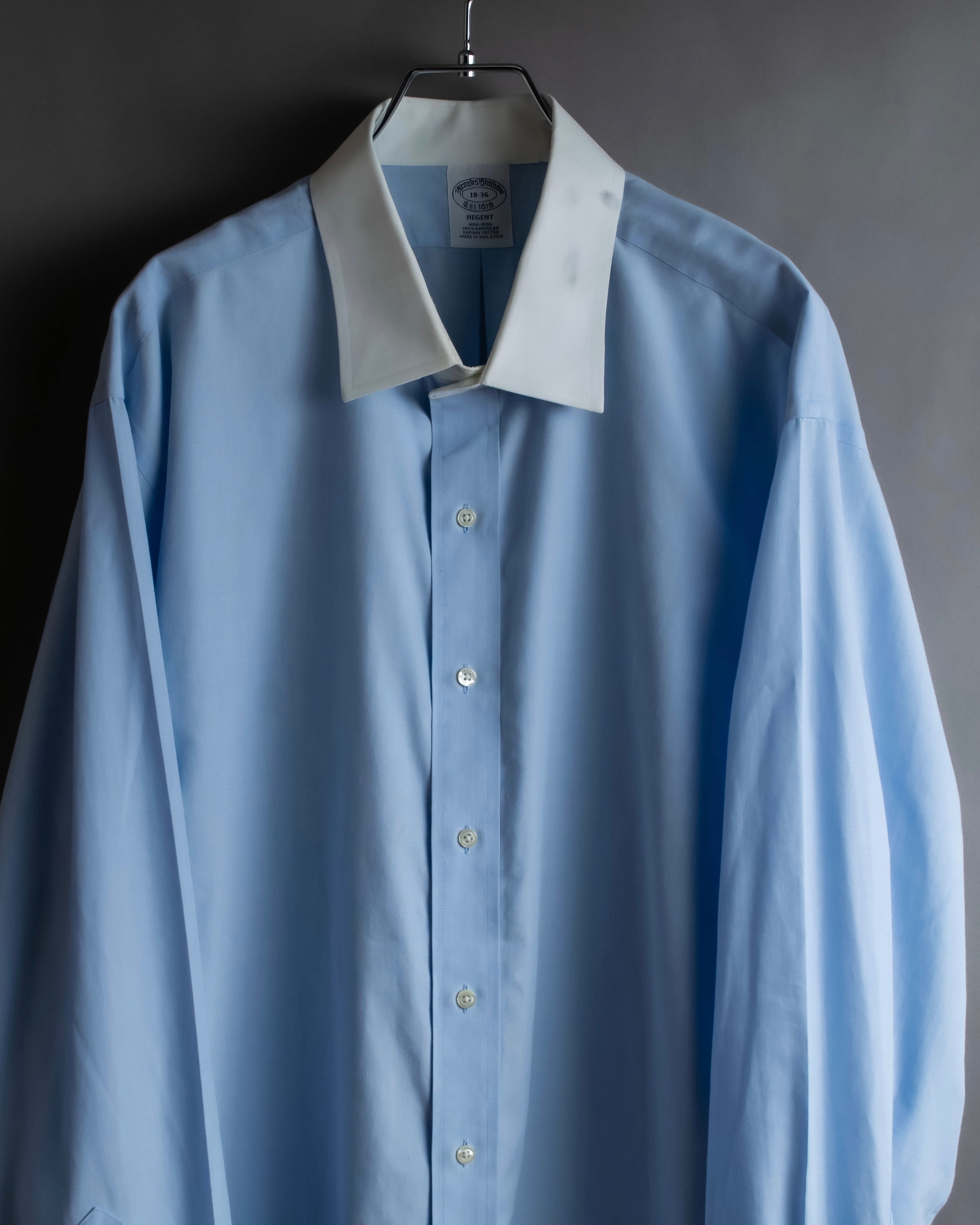 "BROOKS BROTHERS" Large cuffs design cleric oversized shirt