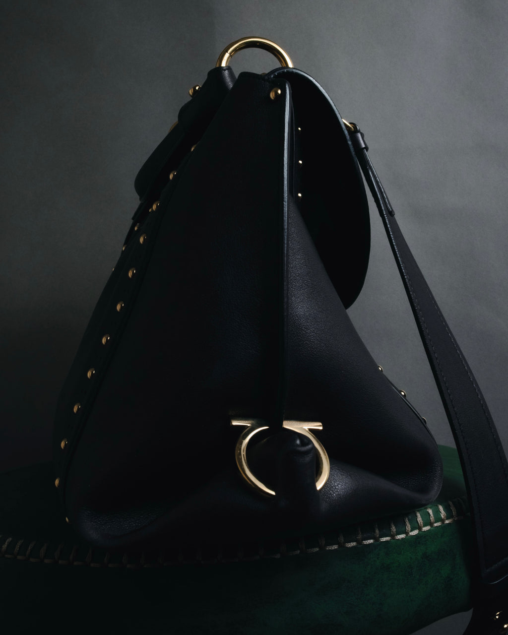 Salvatore Ferragamo Studded Gancini Top Handle Bag