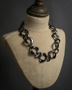 "YVES SAINT LAURENT" Sculptural link chain necklace