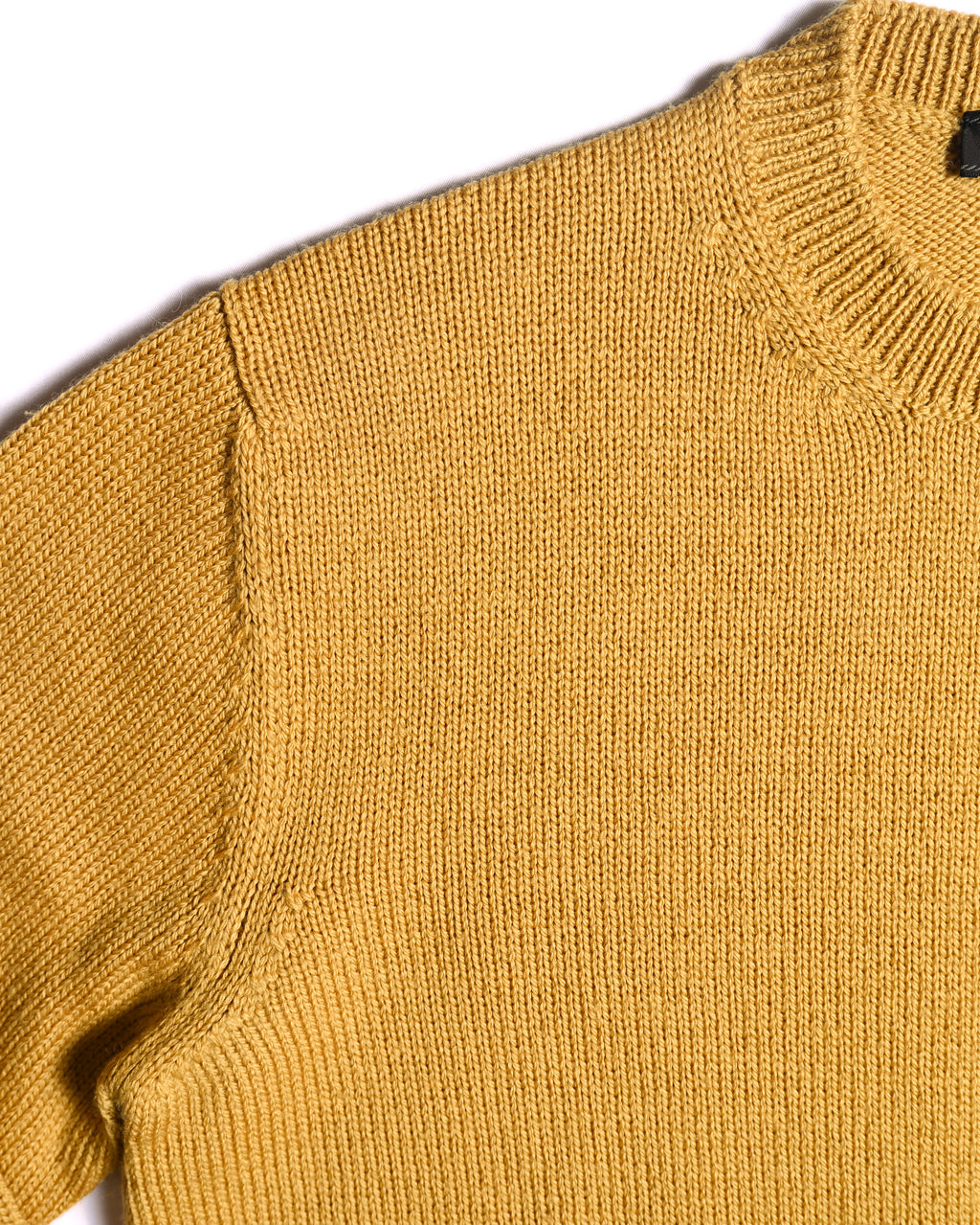 PRADA/ Classic Chunky Knit Crew Neck Sweater Mustard Yellow