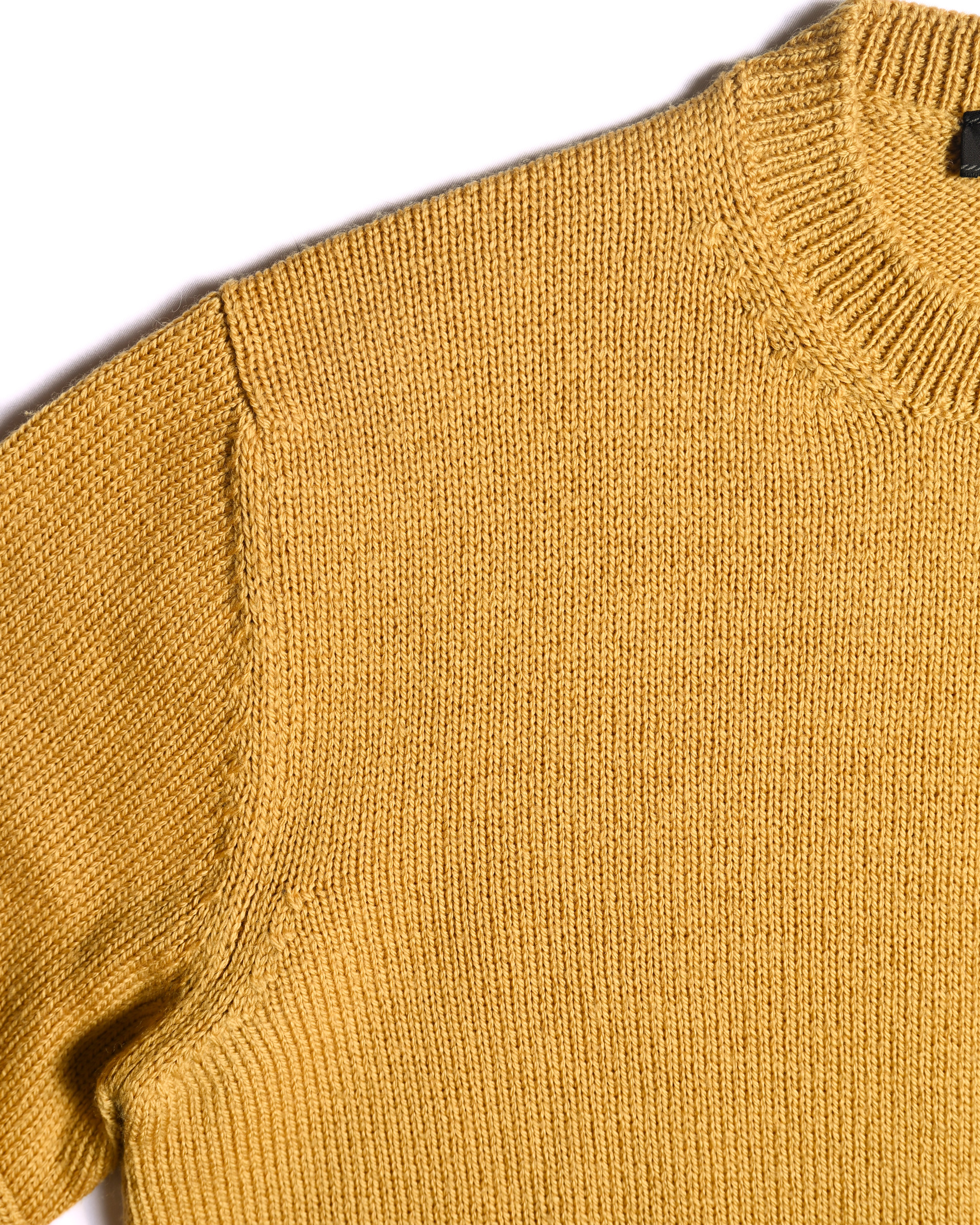 PRADA/ Classic Chunky Knit Crew Neck Sweater Mustard Yellow