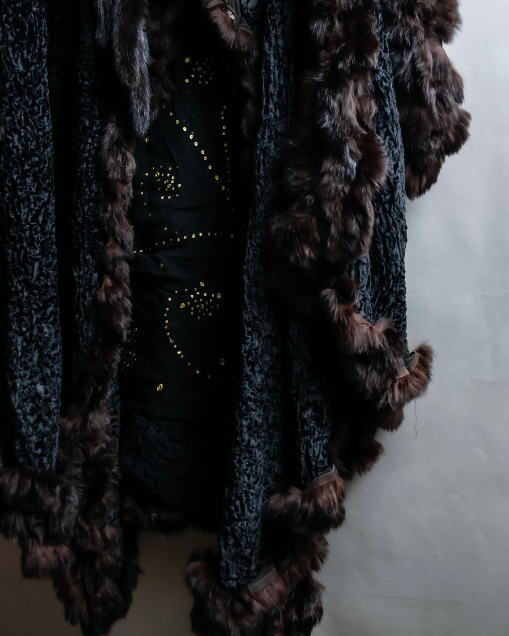 "FENDI" 1970's oversized astrakhan fur coat