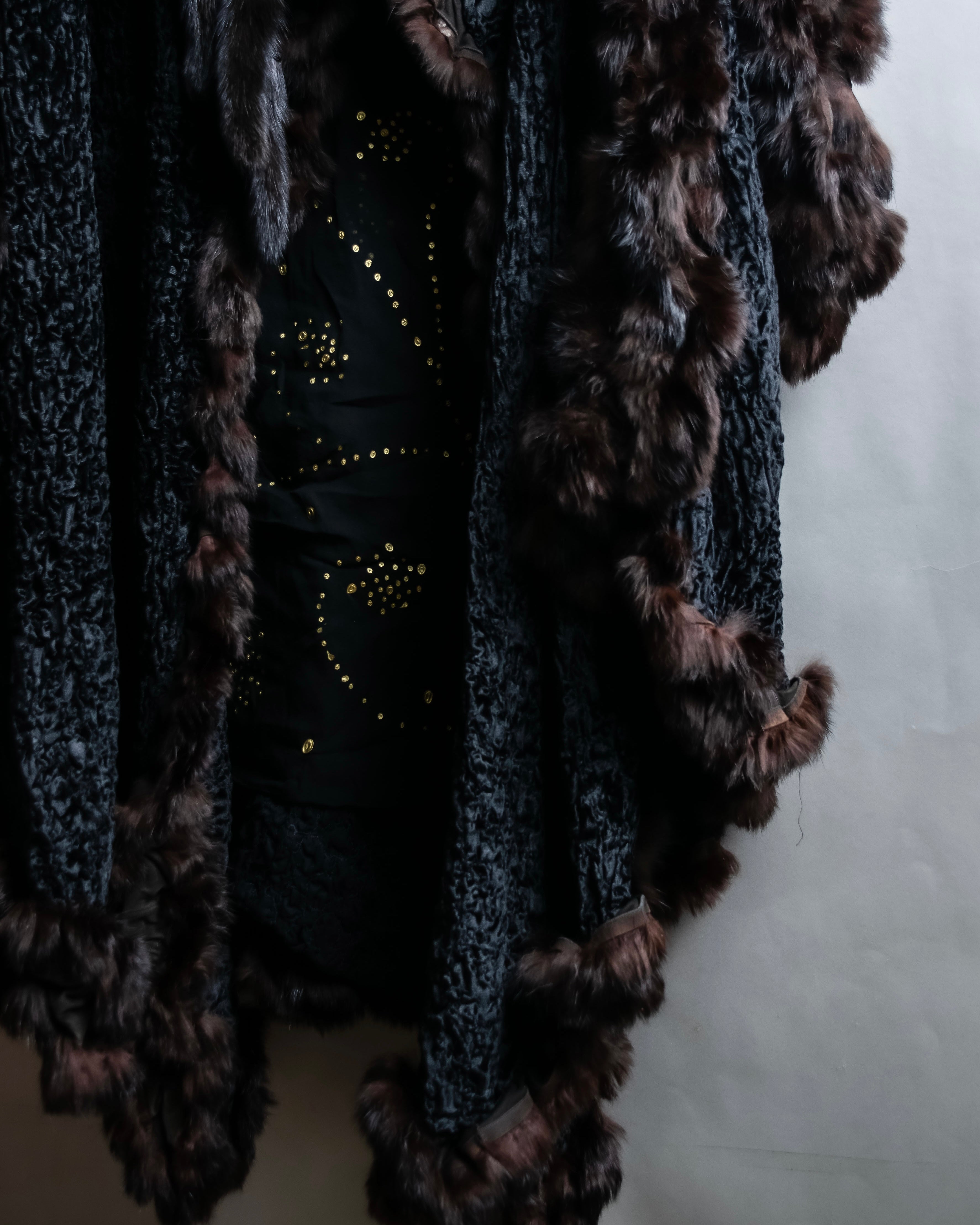 "FENDI" 1970's oversized astrakhan fur coat