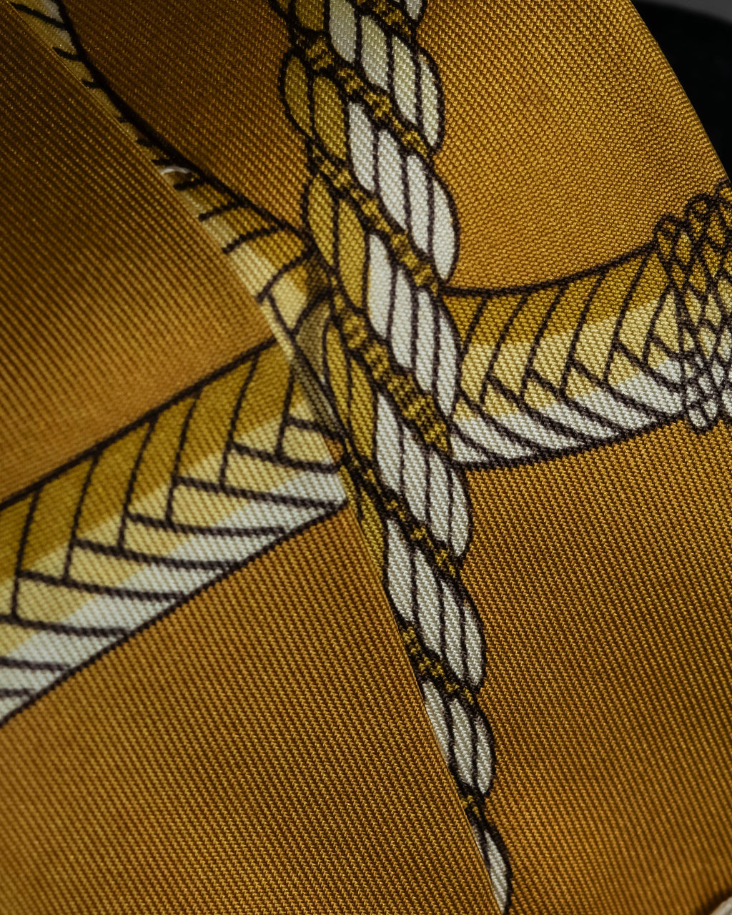 "HERMES" Horse harness motif silk neck tie