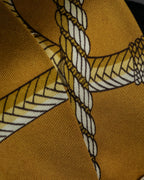 "HERMES" Horse harness motif silk neck tie