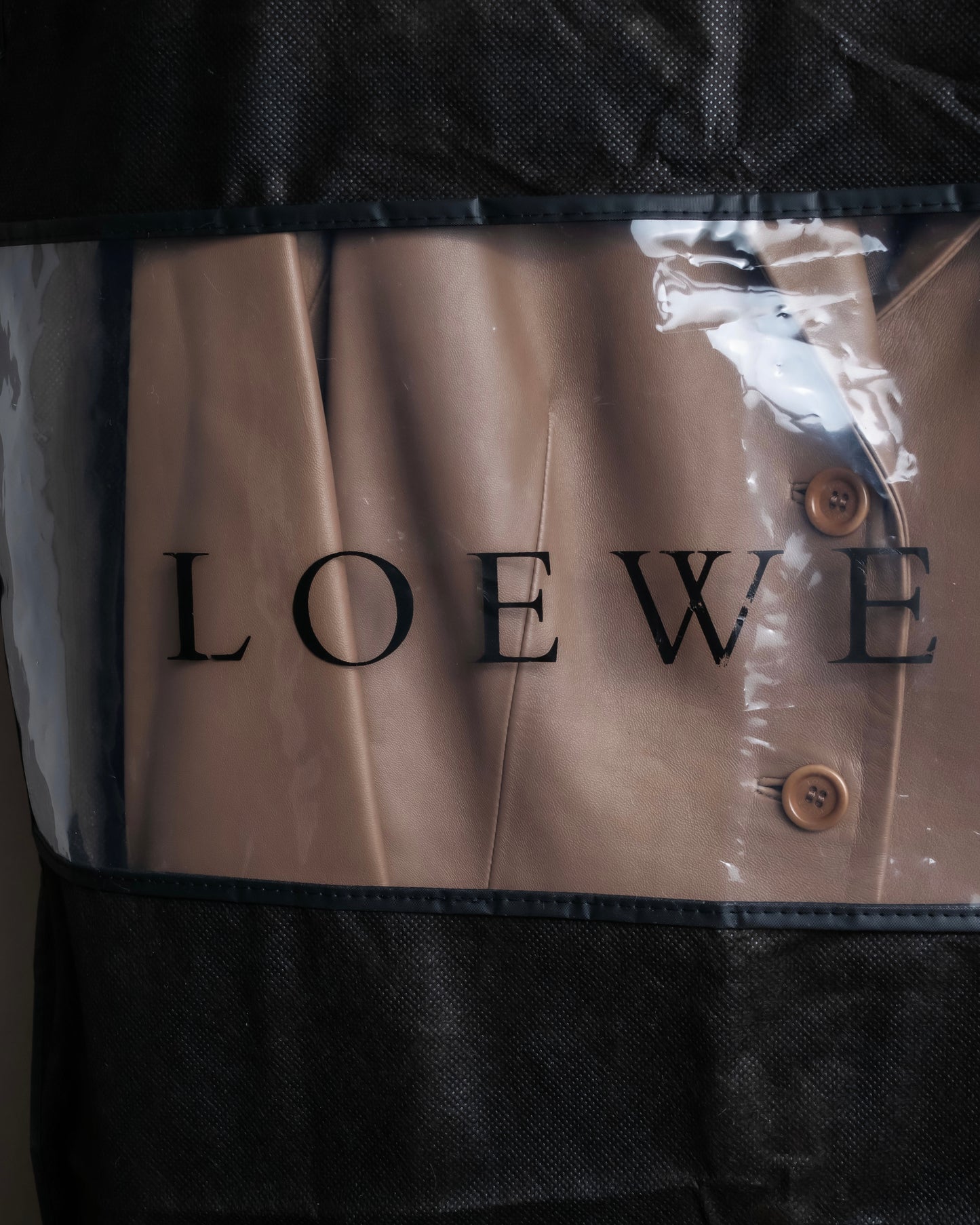 "LOEWE"  Camel brown leather tailored jacket