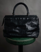 “pierre cardin” 80’s-90’s Ostrich leather structured doctor bag
