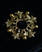 "Salvatore Ferragamo" Antique jewelry motif design velvet shoulder bag