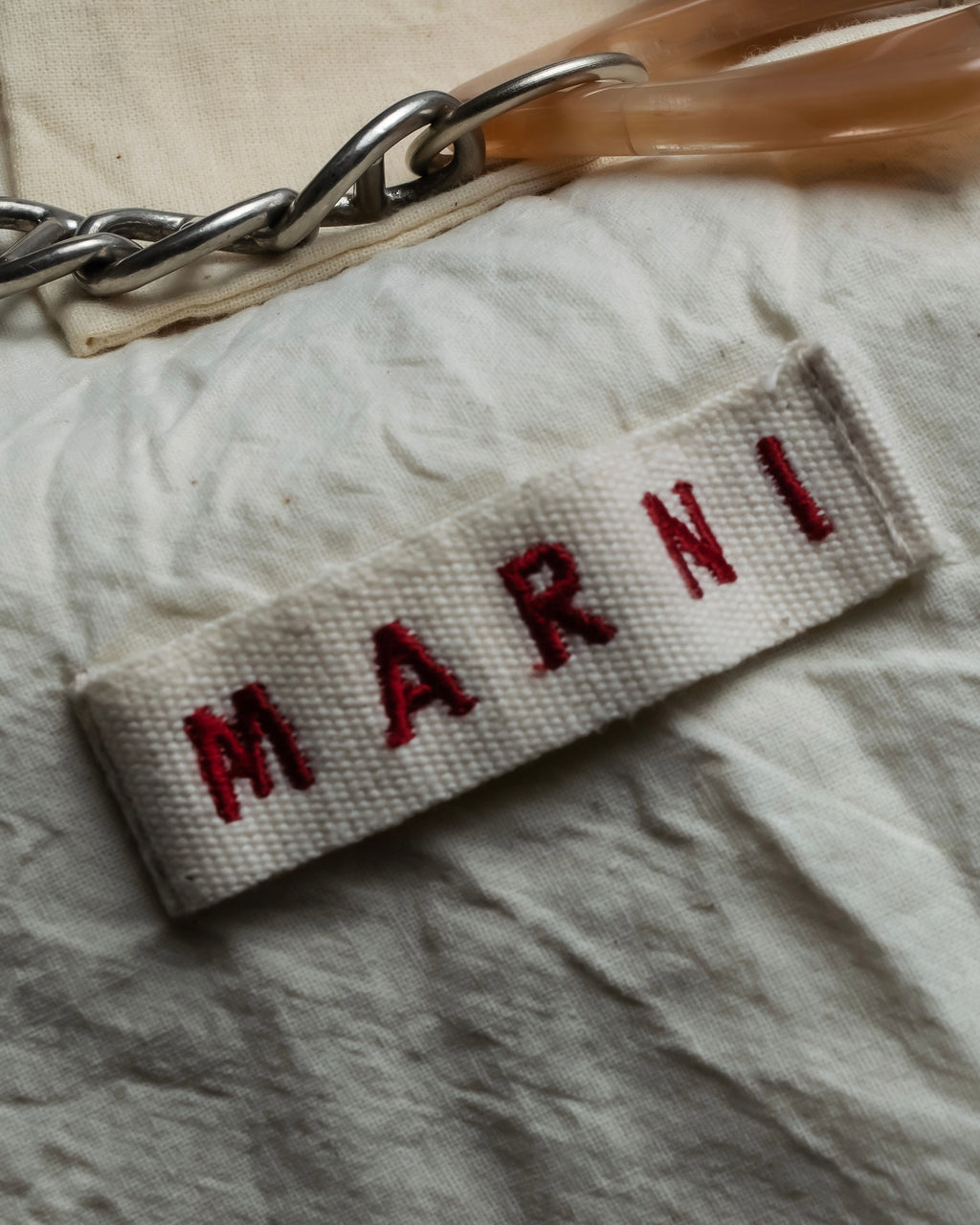 "MARNI" Faux fur collar＆mixed material docking accessory