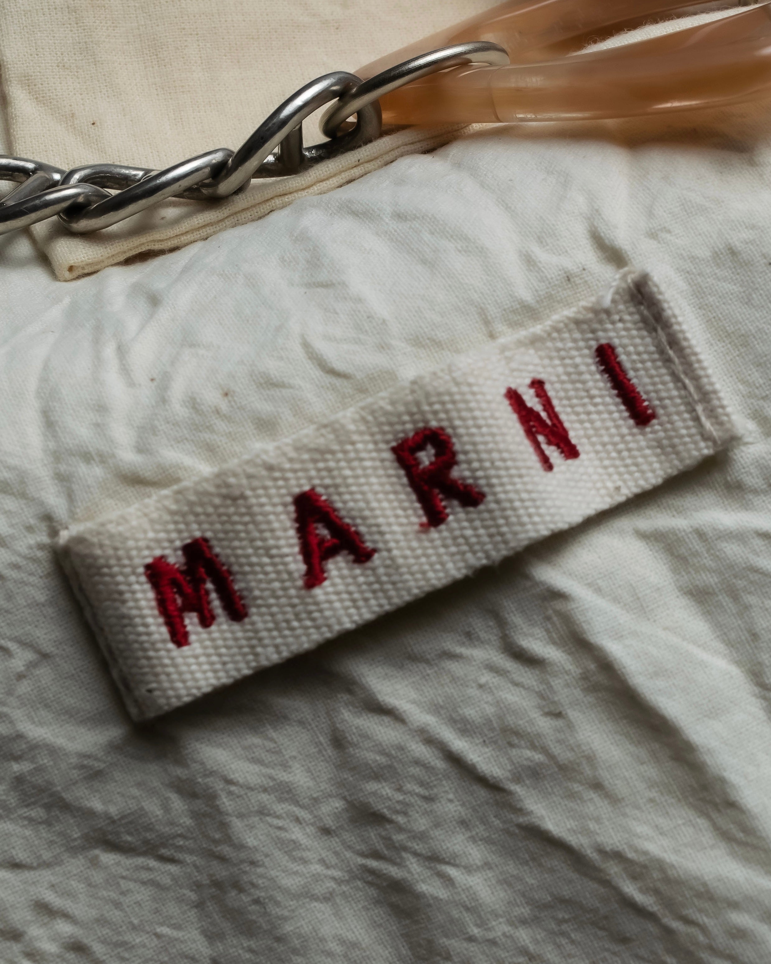 "MARNI" Faux fur collar＆mixed material docking accessory