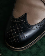 "KATHARINE HAMNETT" Wingtip design bicolor leather shoes