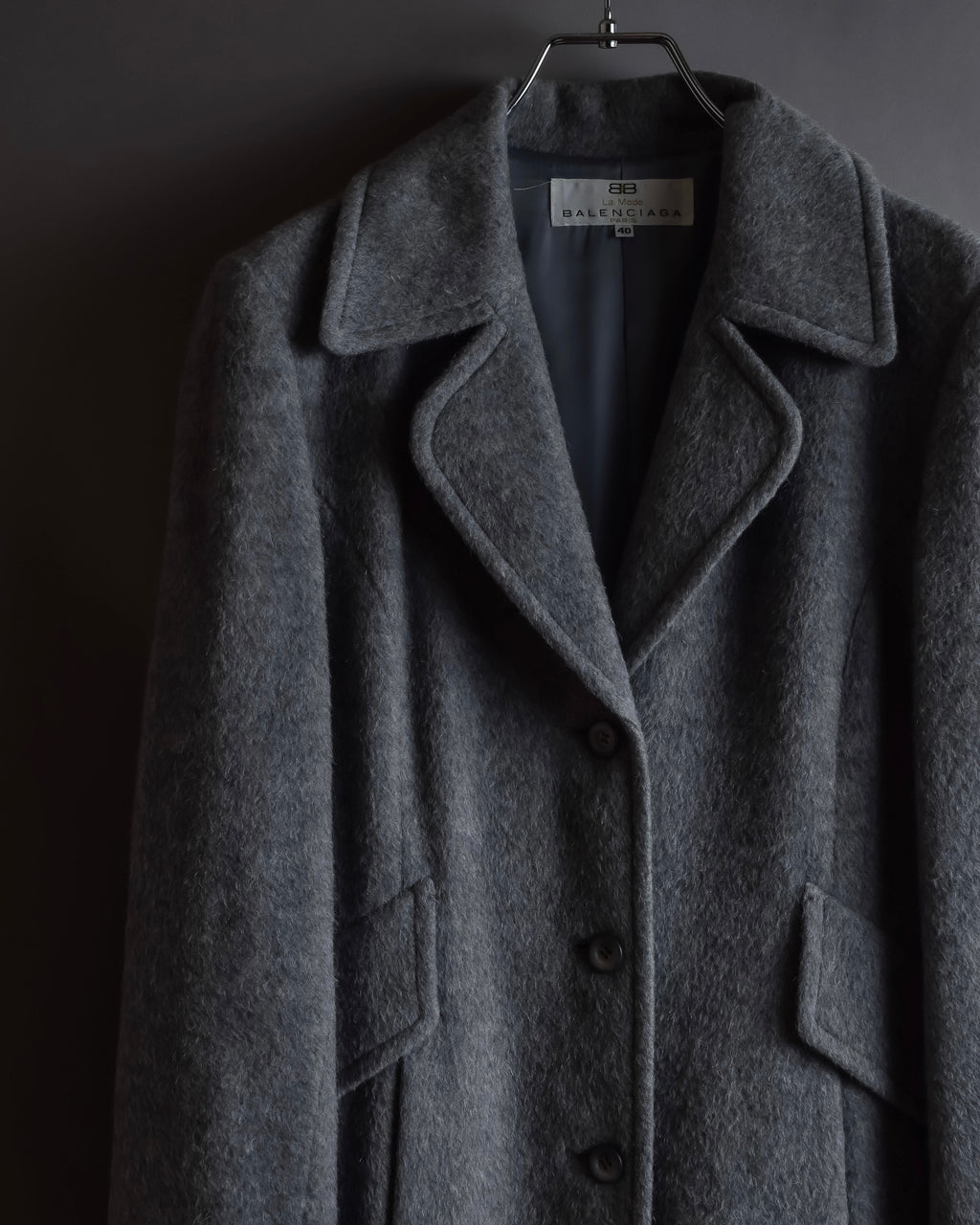 "BALENCIAGA" Alpaca blend maxi length shaped chester coat
