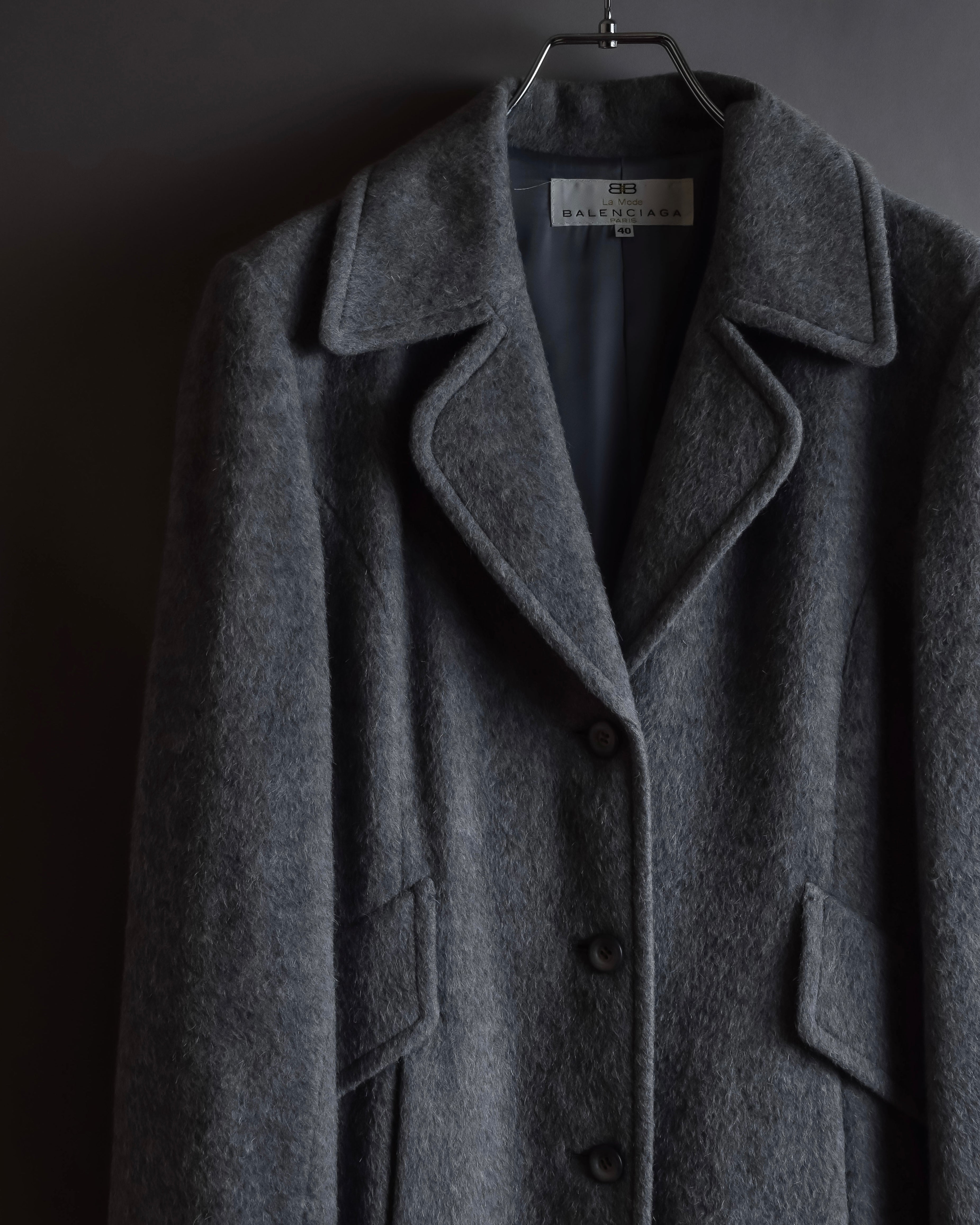 "BALENCIAGA" Alpaca blend maxi length shaped chester coat