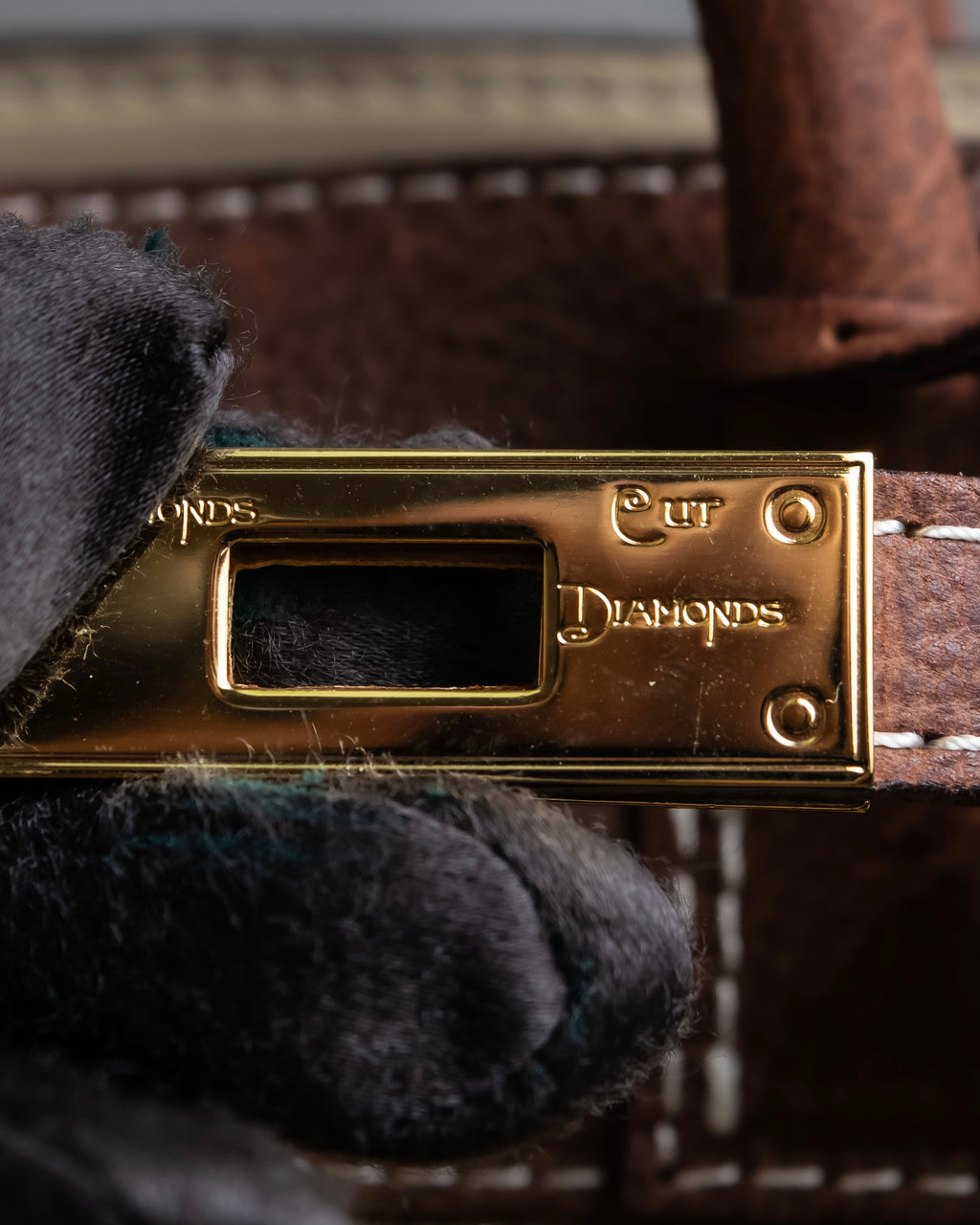 "ADMJ" Leather &amp; canvas combination 2way shoulder bag