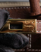 "ADMJ" Leather &amp; canvas combination 2way shoulder bag