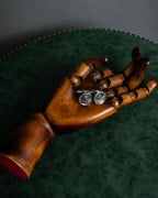 "Tiffany&Co" Button motif design silver cufflinks