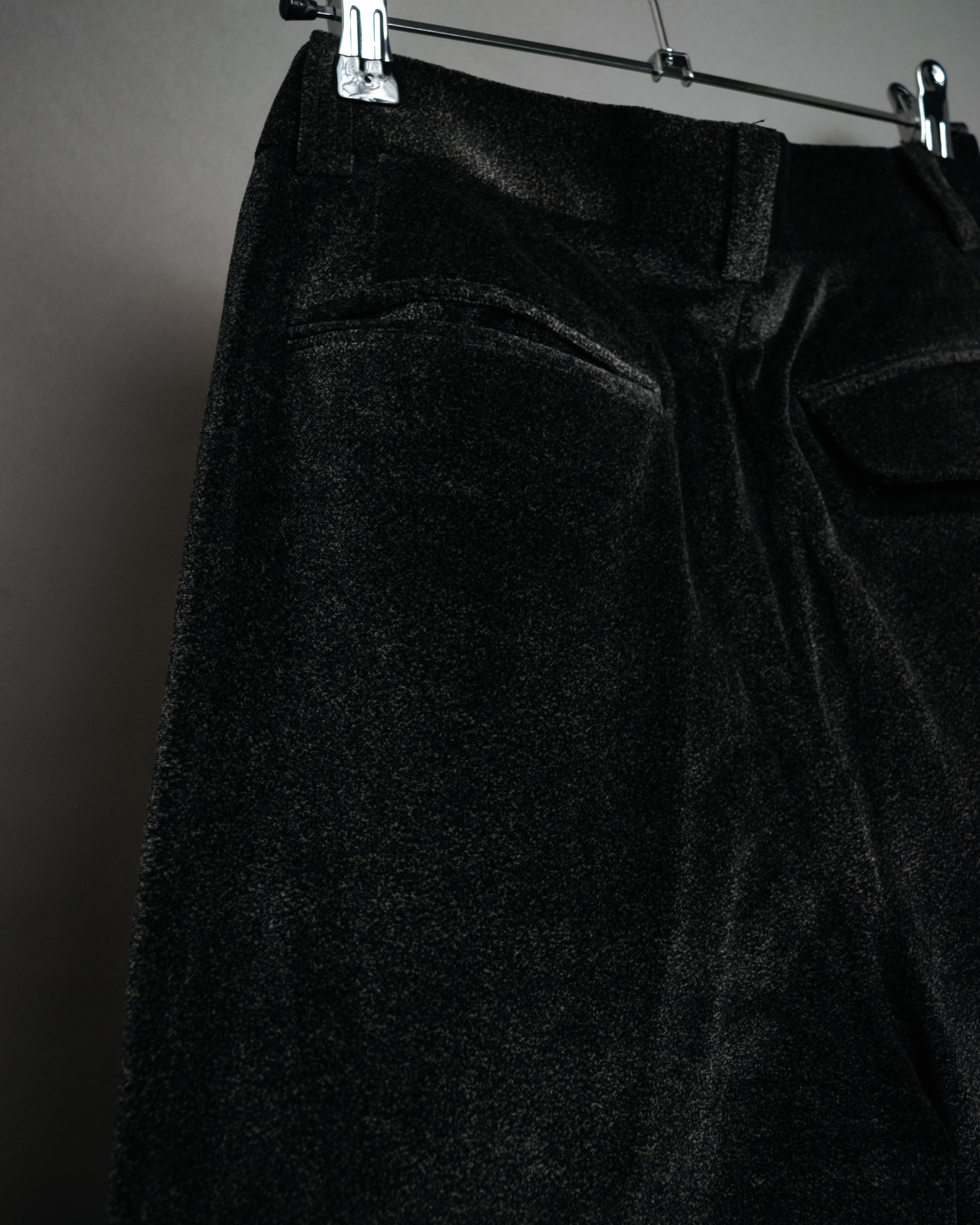 “Christian Dior MONSIEUR” 80’s-90’s Velour two tuck wide trousers