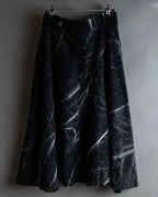"Alviero Martini" Brushed marble pattern flared skirt
