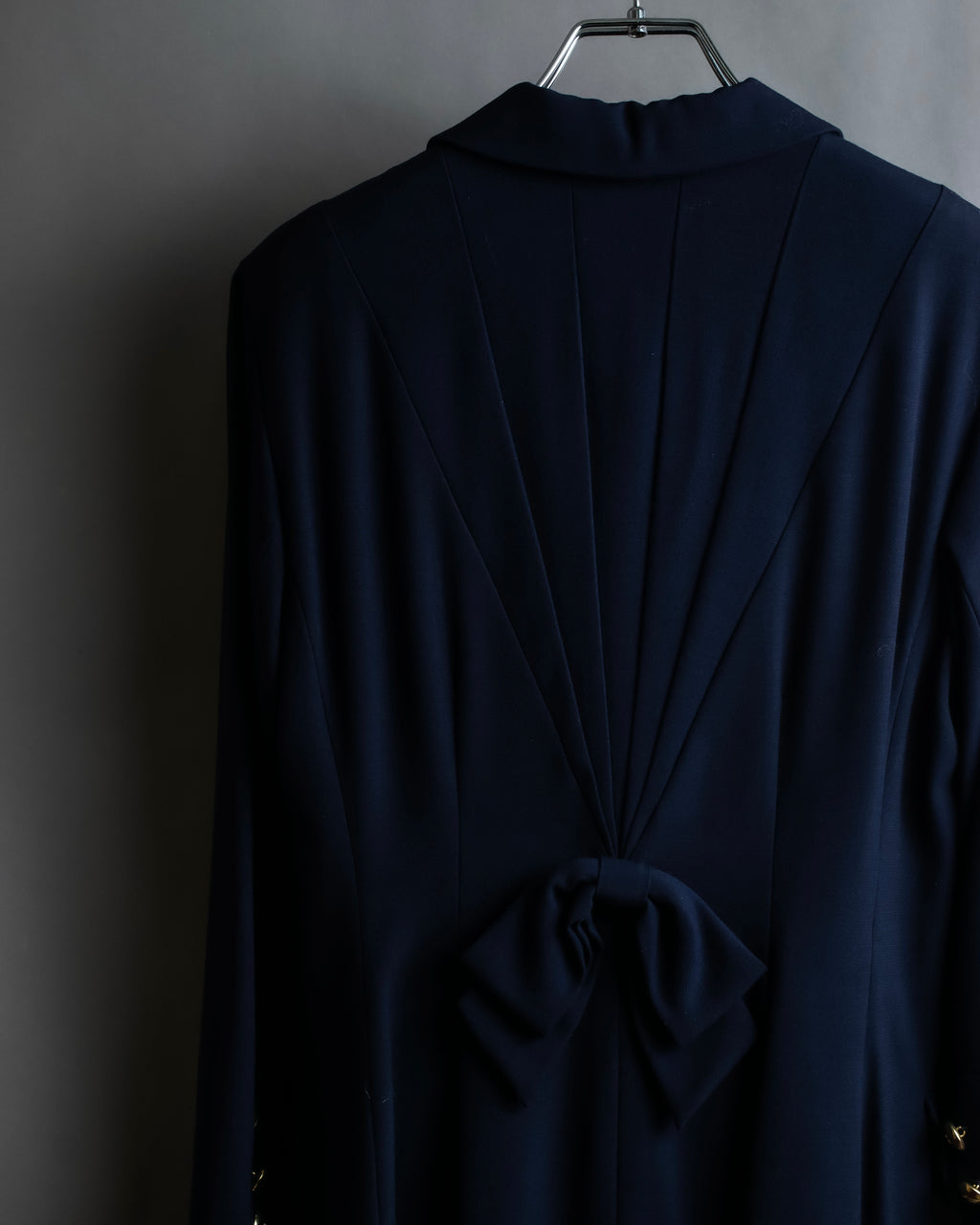 "BALENCIAGA" Gold button design navy color dress